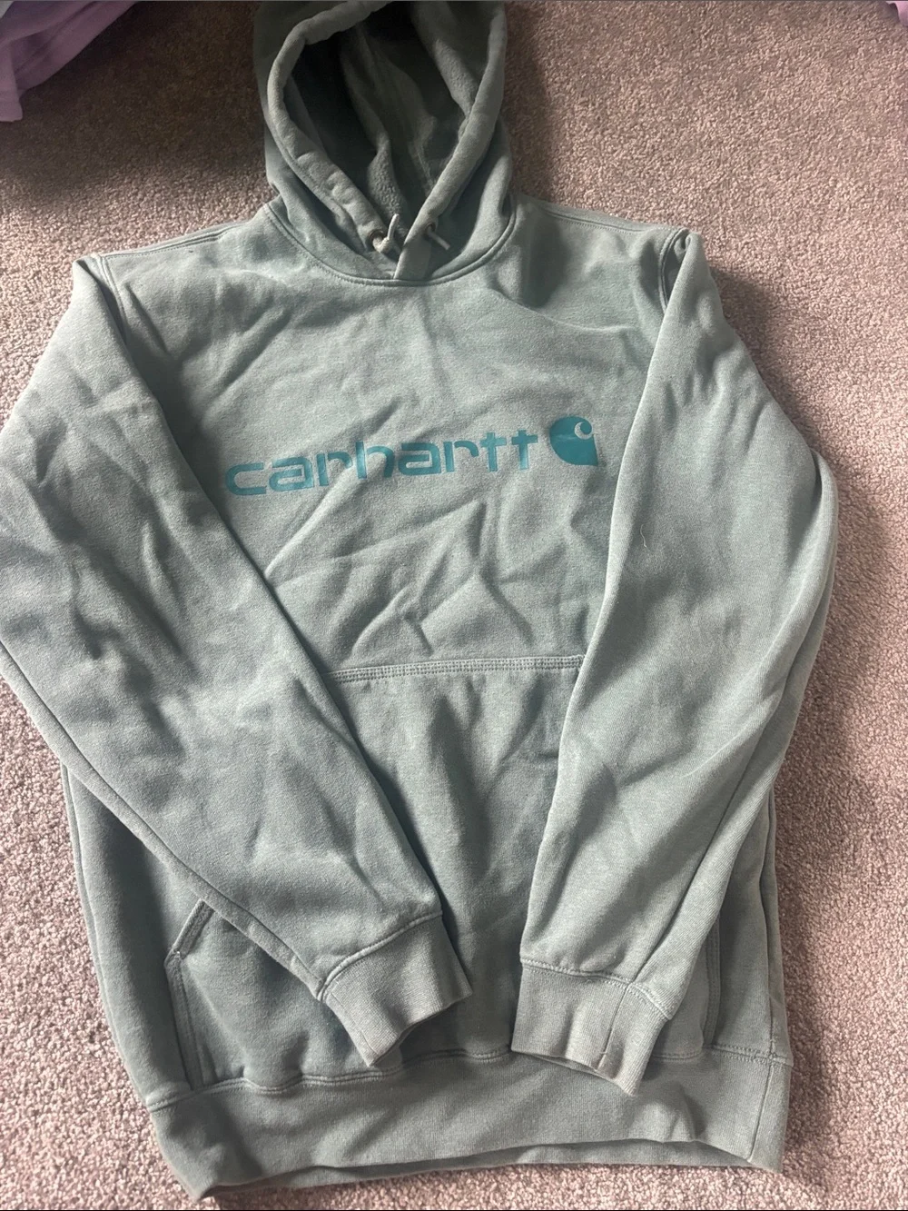 Carhartt Men’s Sage Green Logo Pullover Hoodie